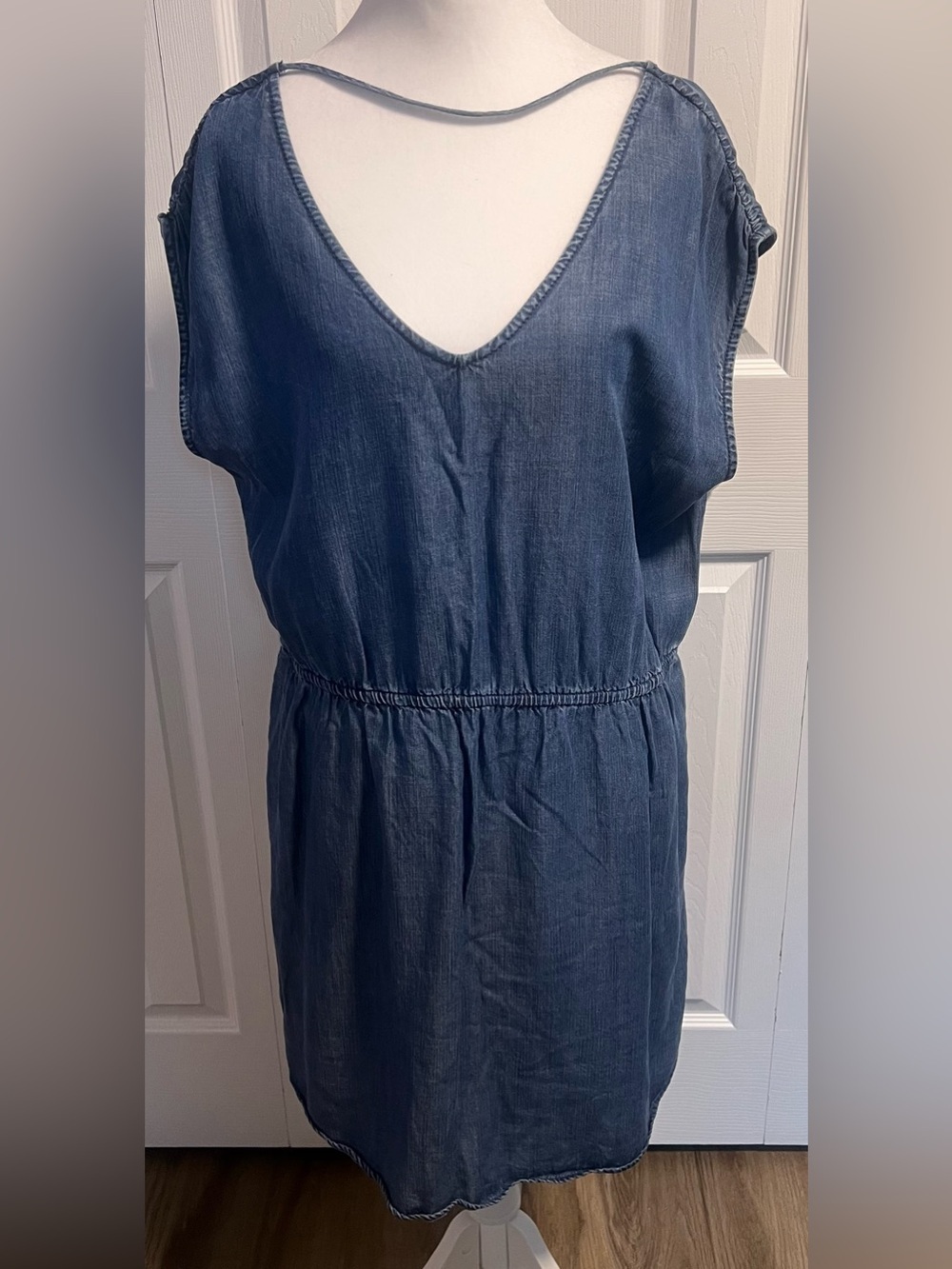 Univeral Thread Chambray Blue V-Neck Dress